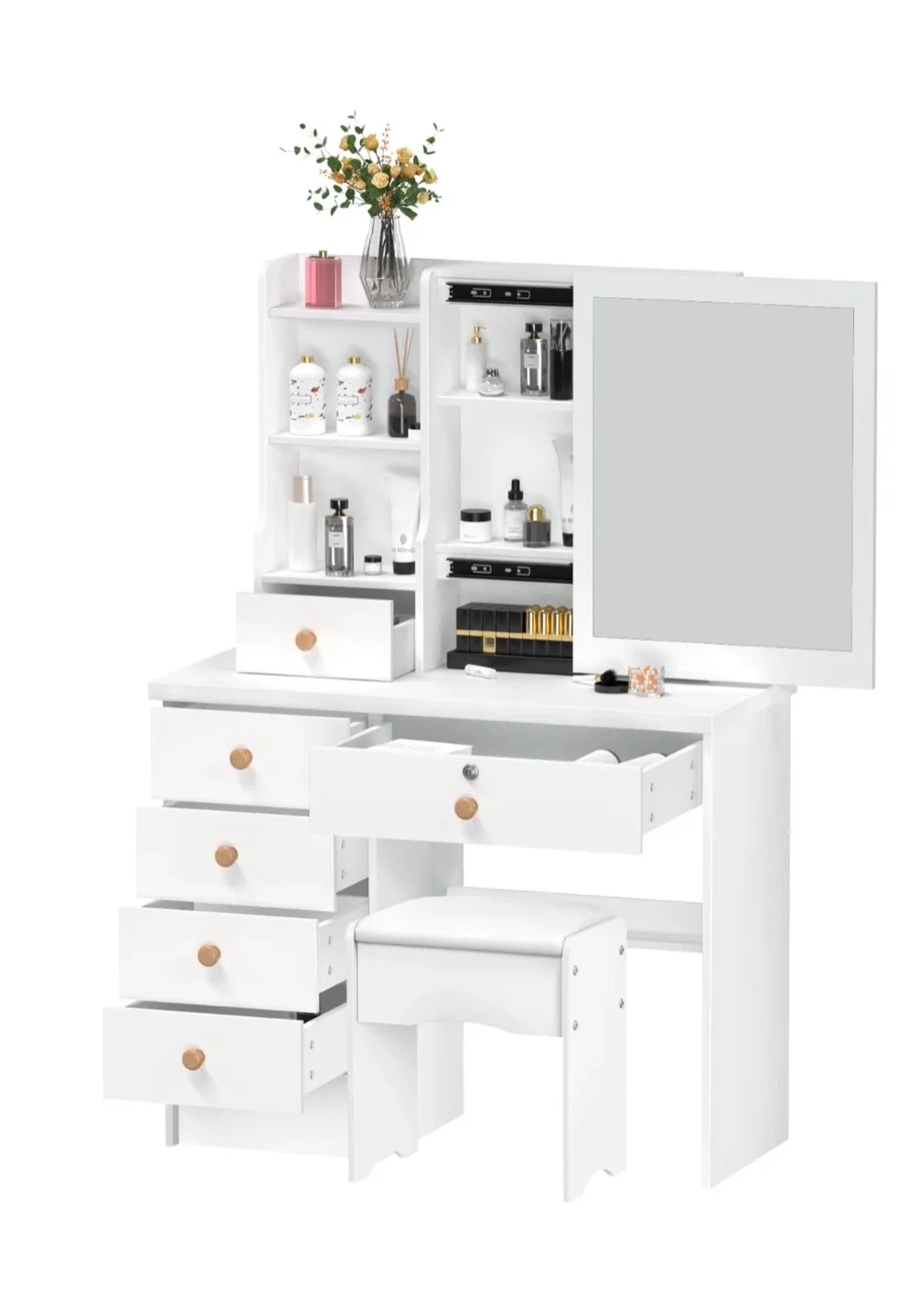 White Vanity Makeup Table image indicator(4)
