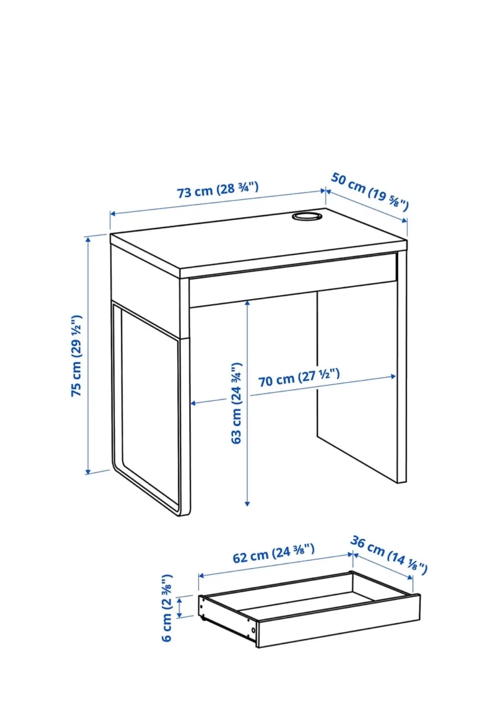 IKEA Micke Desk - White image indicator(6)