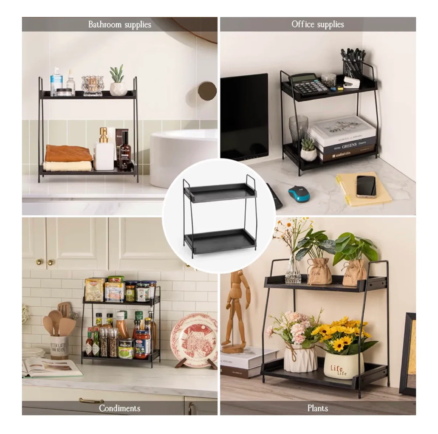 2-Tier Wood Countertop Shelf Organizer image indicator(7)