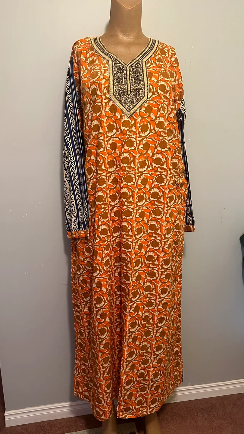 Full Sleeves Dress, Size M, Orange - photo 3