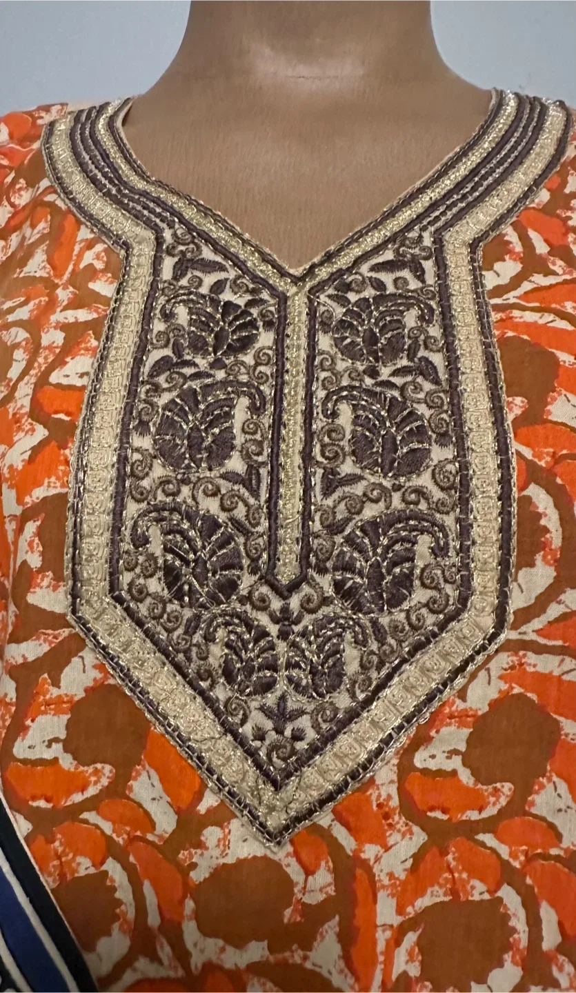 Full Sleeves Dress, Size M, Orange