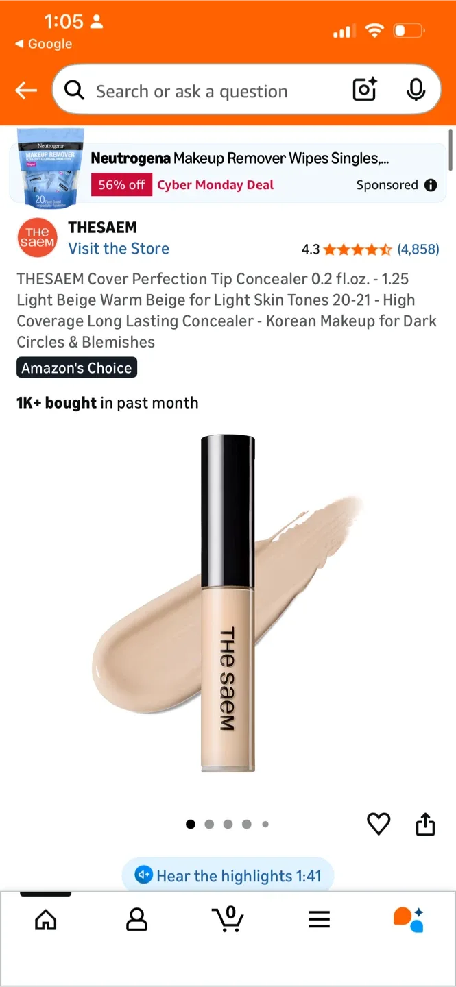 The Saem Cover Perfection Tip Concealer - Light Beige