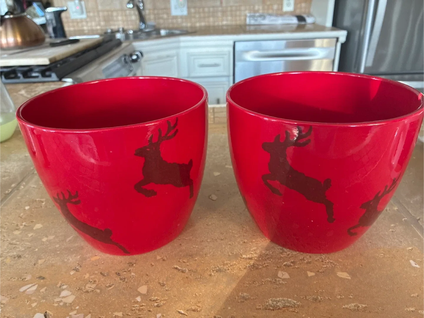 Red Deer Design Planters - Set of 2
