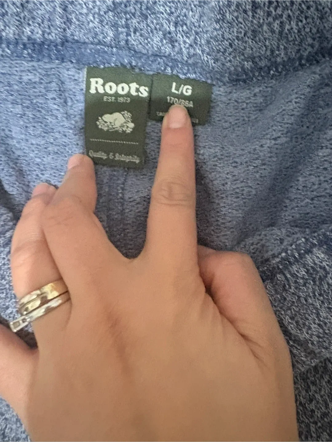 Roots Blue Melange Sweatpants - Size L