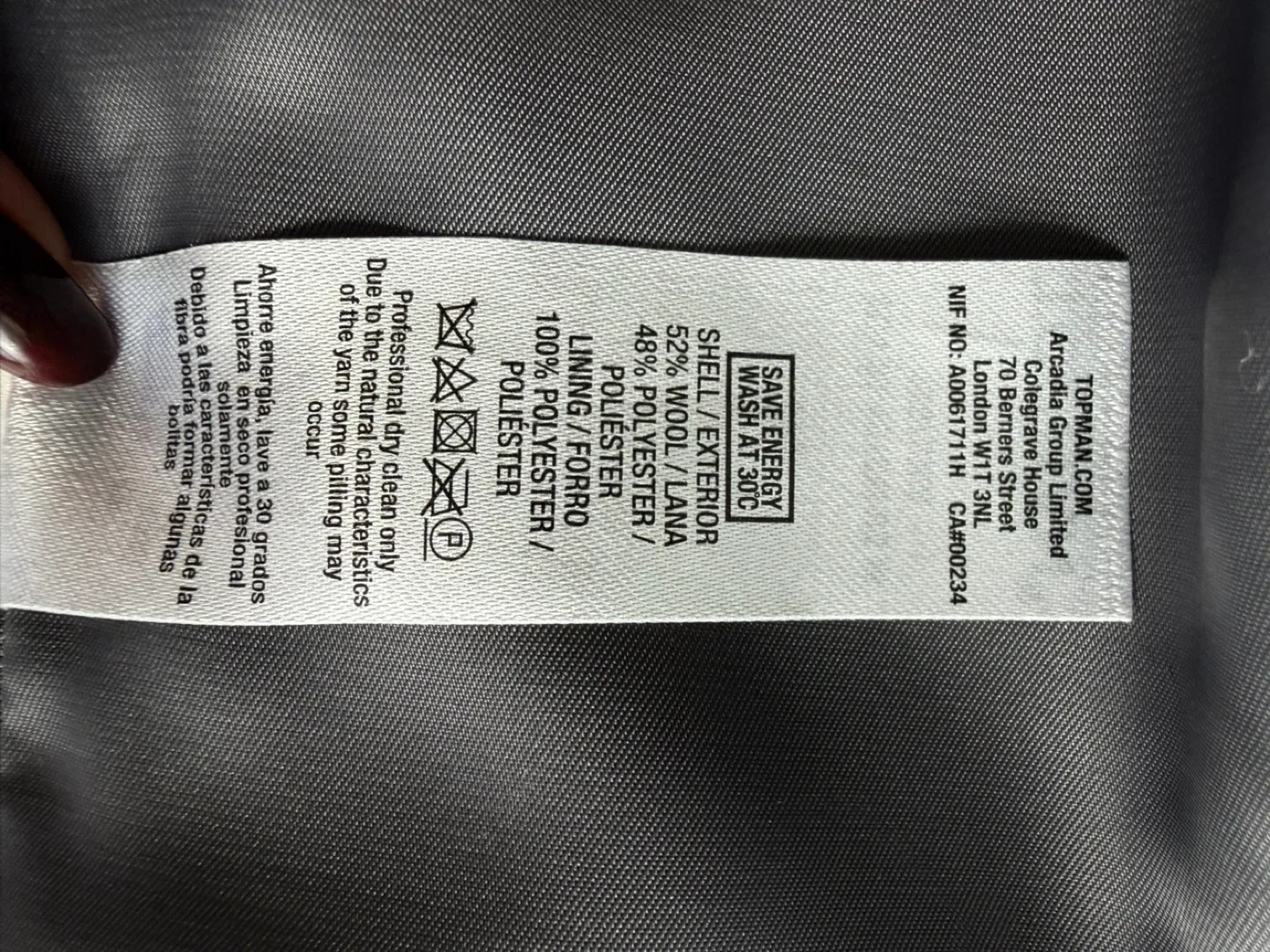 Topman Wool Blend Overcoat - Size M image indicator(5)