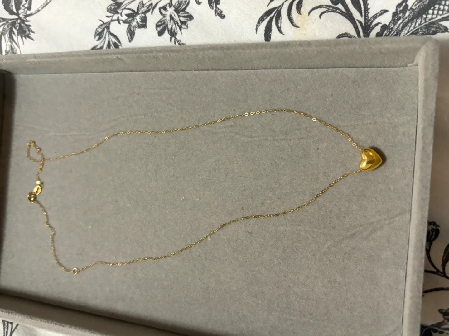18k Real Gold Heart Pendant Necklace - photo 3