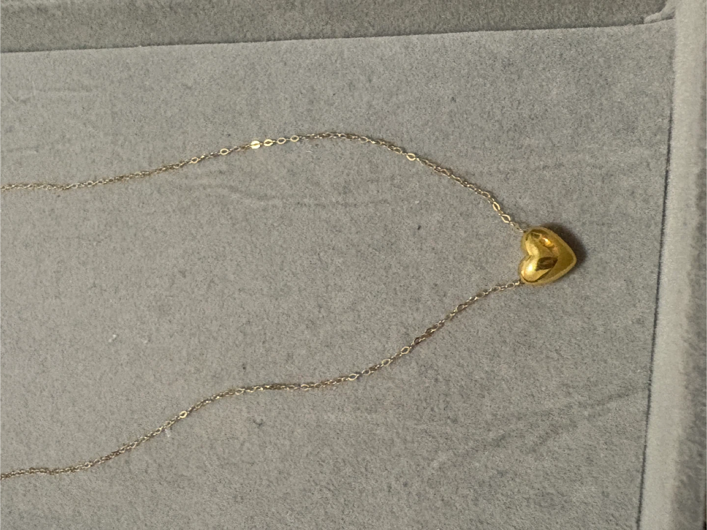 18k Real Gold Heart Pendant Necklace