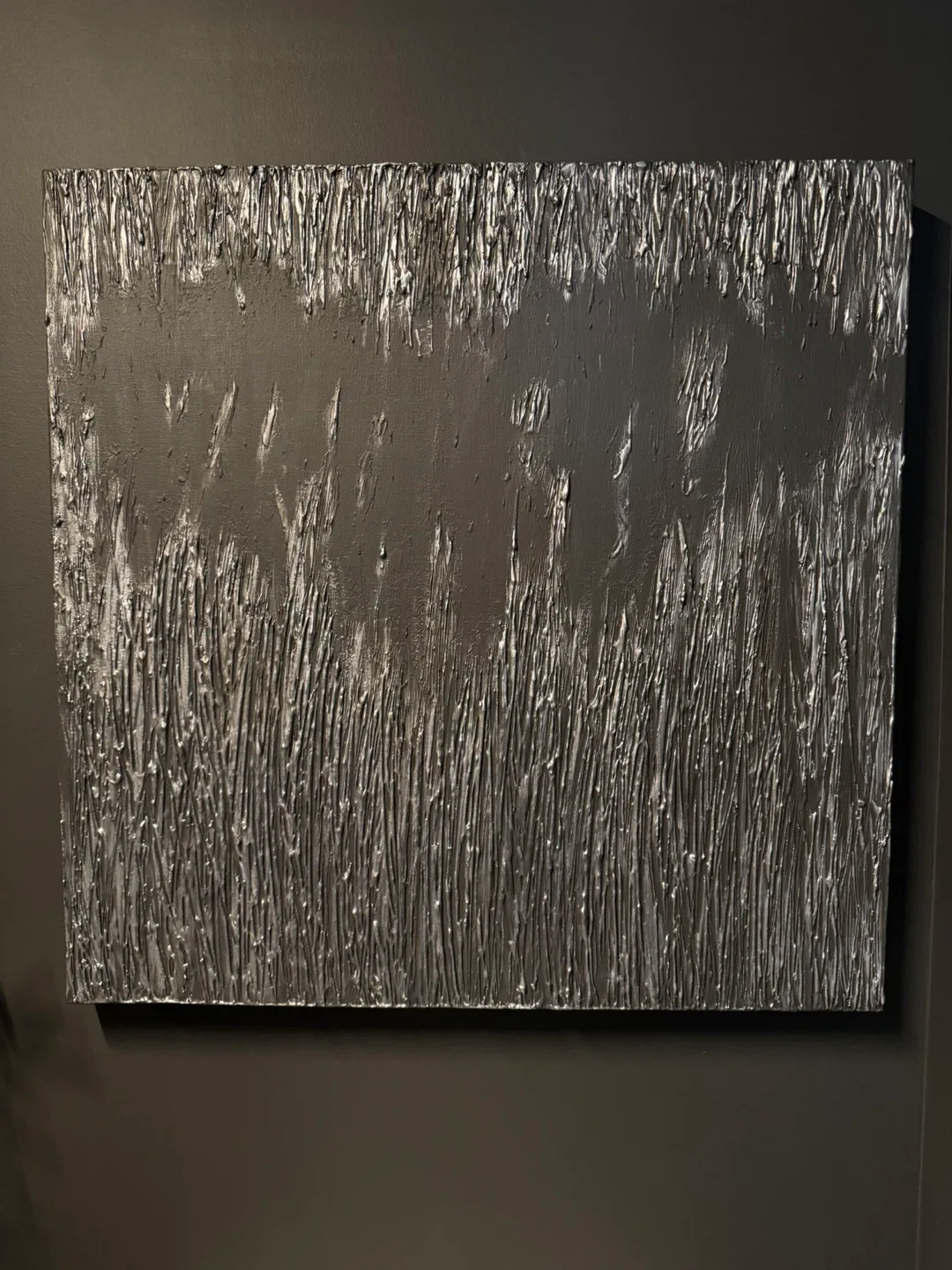 Textured Abstract Art on canvas - Silver/Grey