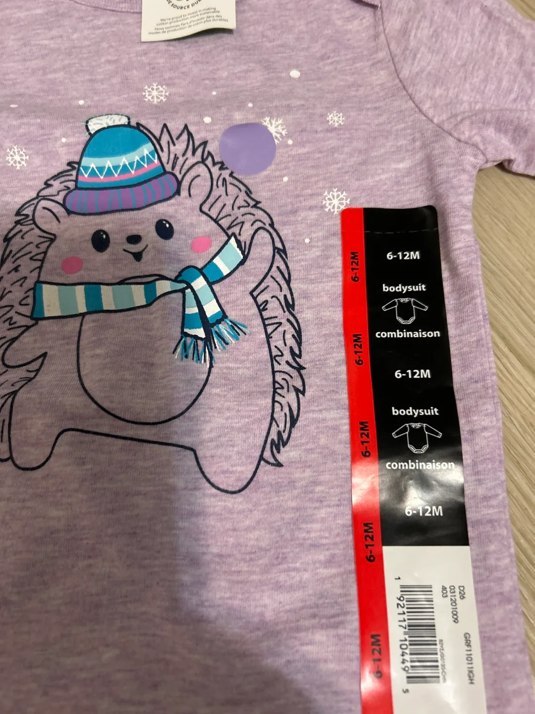 6-12M Baby Bodysuit - Hedgehog Design image indicator(2)