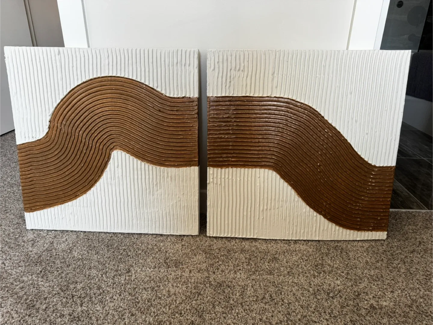 Textured Wall Art on canvas - Set of 2