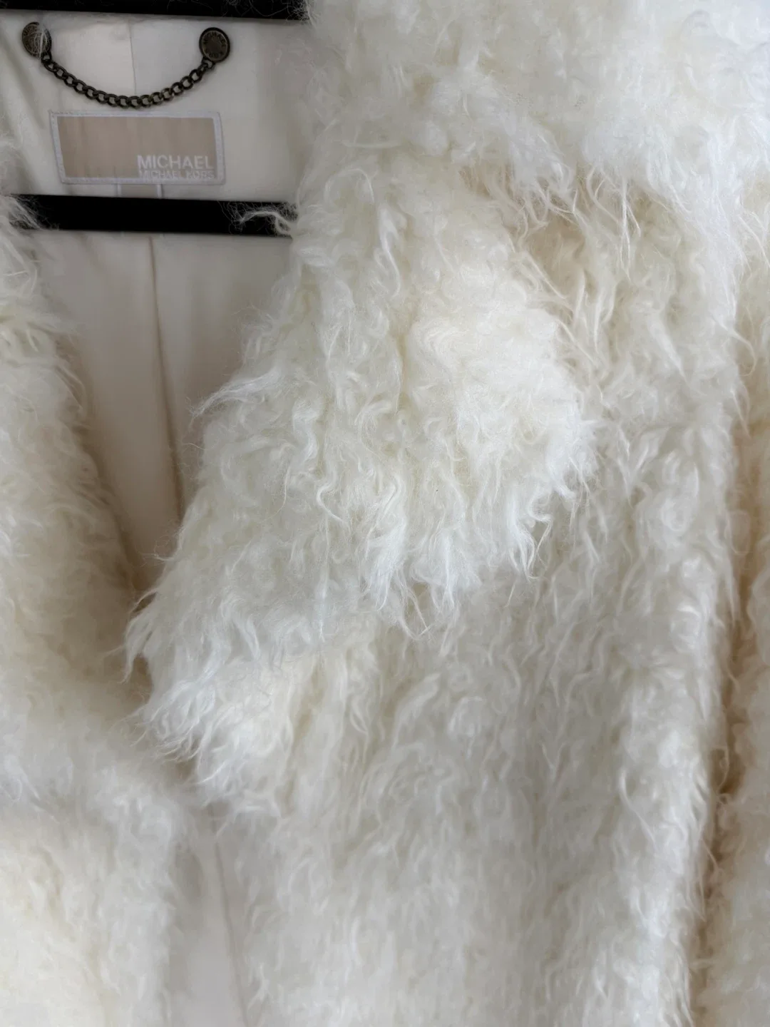 Michael Kors White Faux Fur Coat Size S image indicator(2)