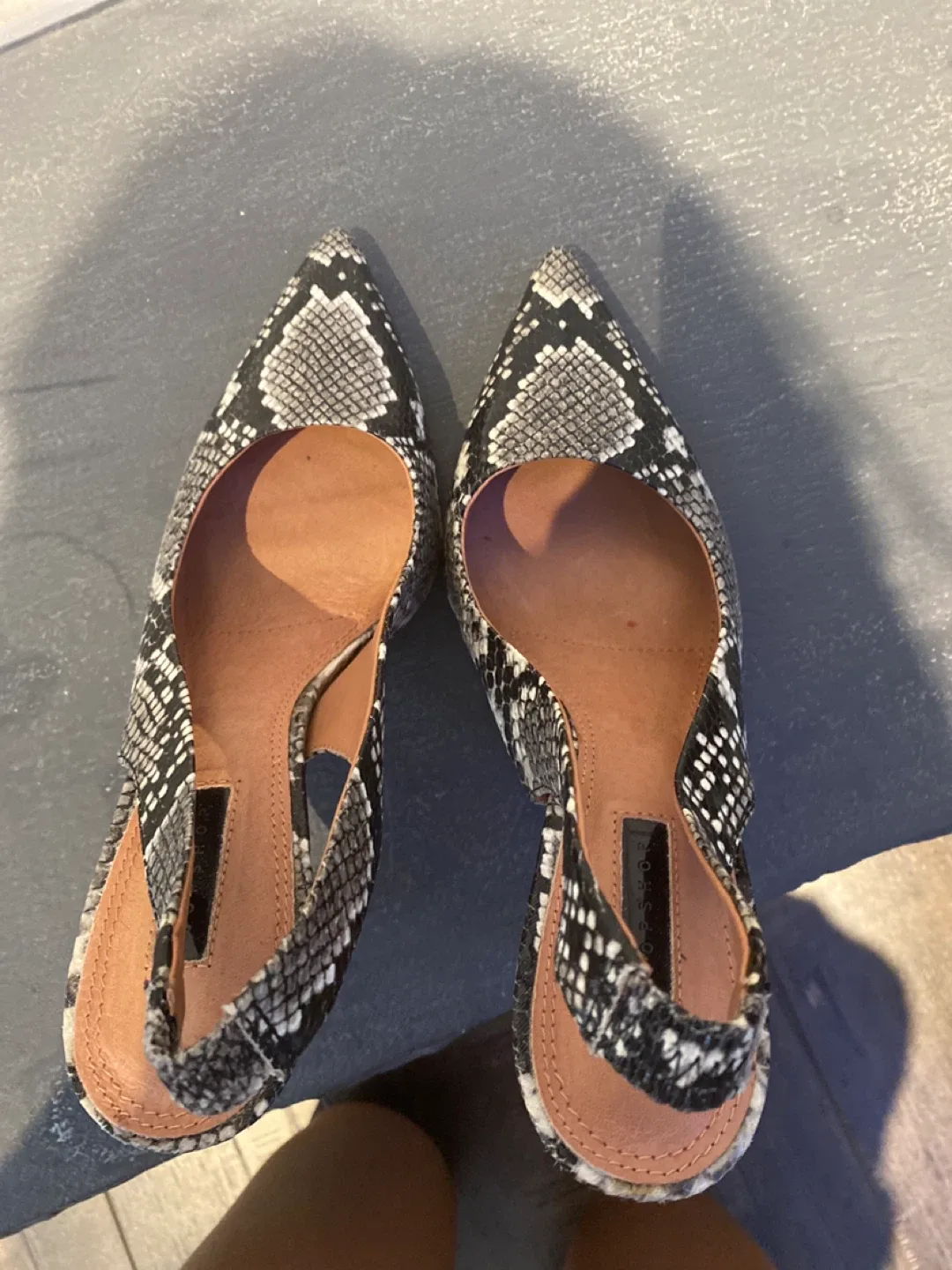 Topshop Snakeskin Slingback Heels image indicator(2)