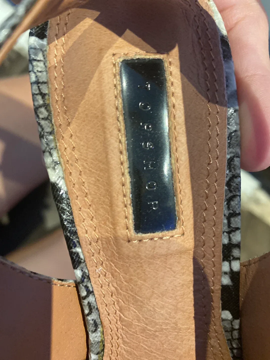 Topshop Snakeskin Slingback Heels image indicator(3)