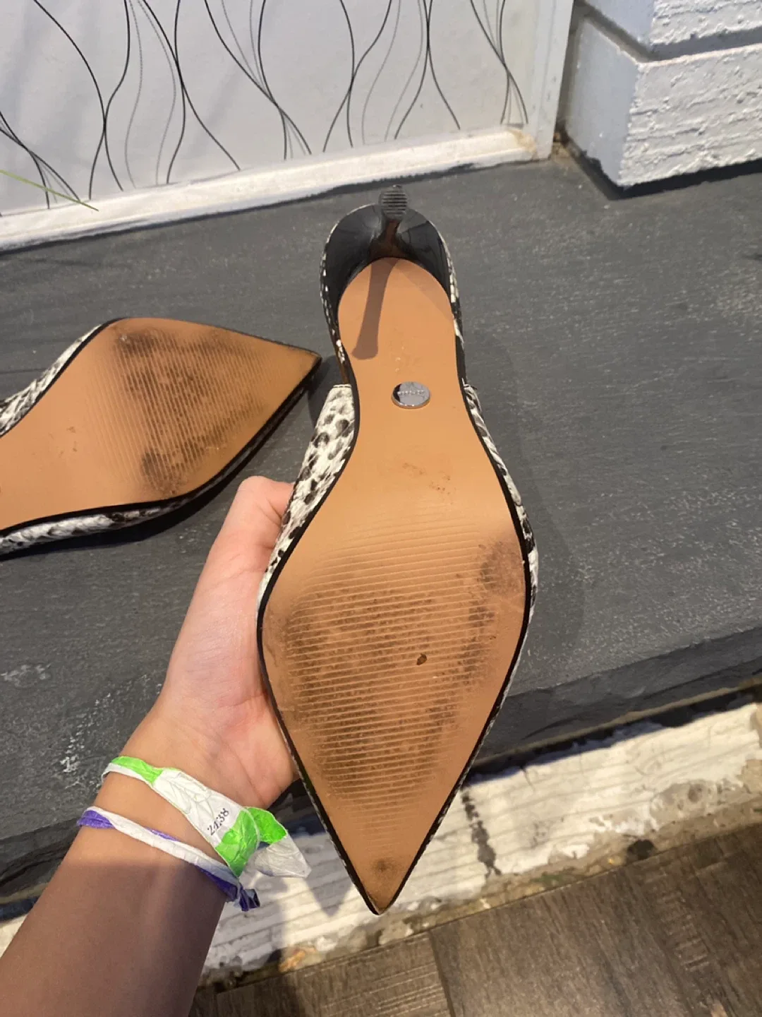 Topshop Snakeskin Slingback Heels image indicator(4)