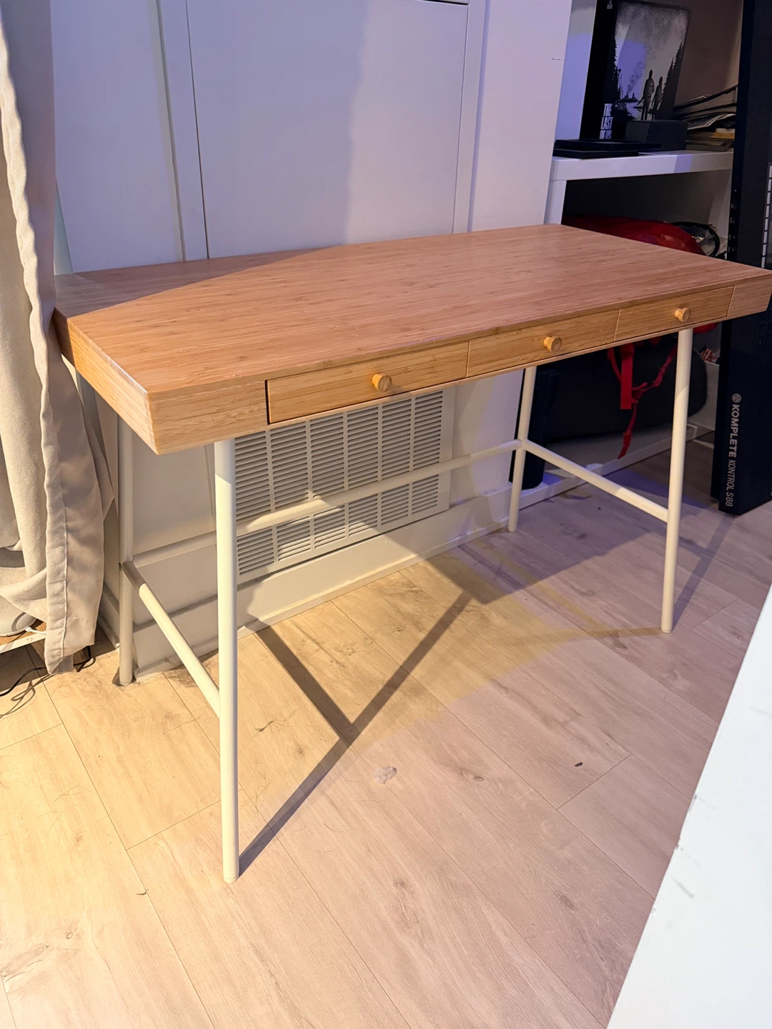 IKEA LILLASEN Desk - Bamboo Top, White Legs - photo 2