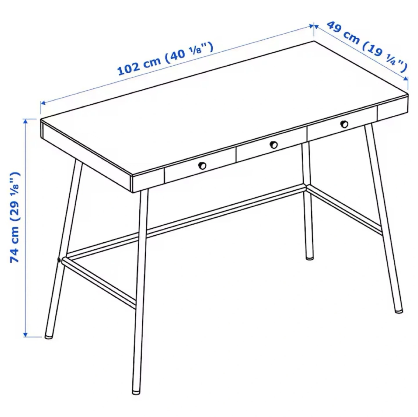 IKEA LILLASEN Desk - Bamboo Top, White Legs - photo 3