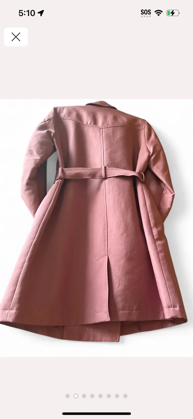 Reitmans Pink Trench Coat - Size M image indicator(2)