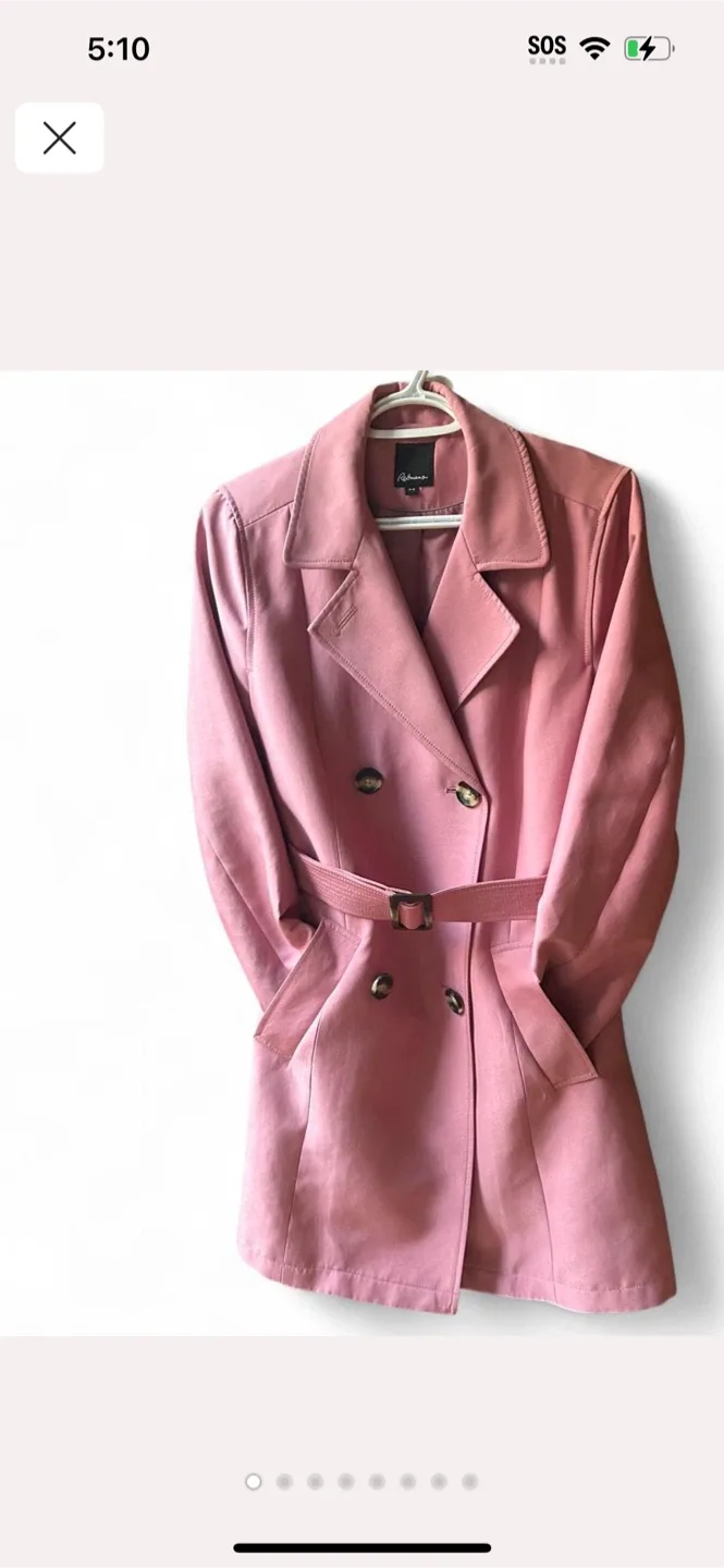 Reitmans Pink Trench Coat - Size M