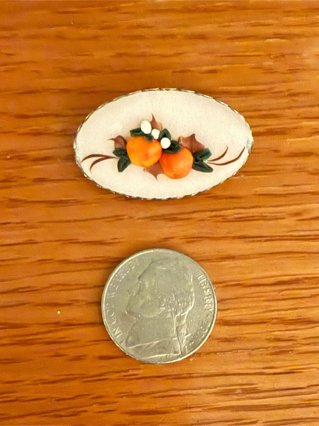 Vintage Orange pin-1.3 inches