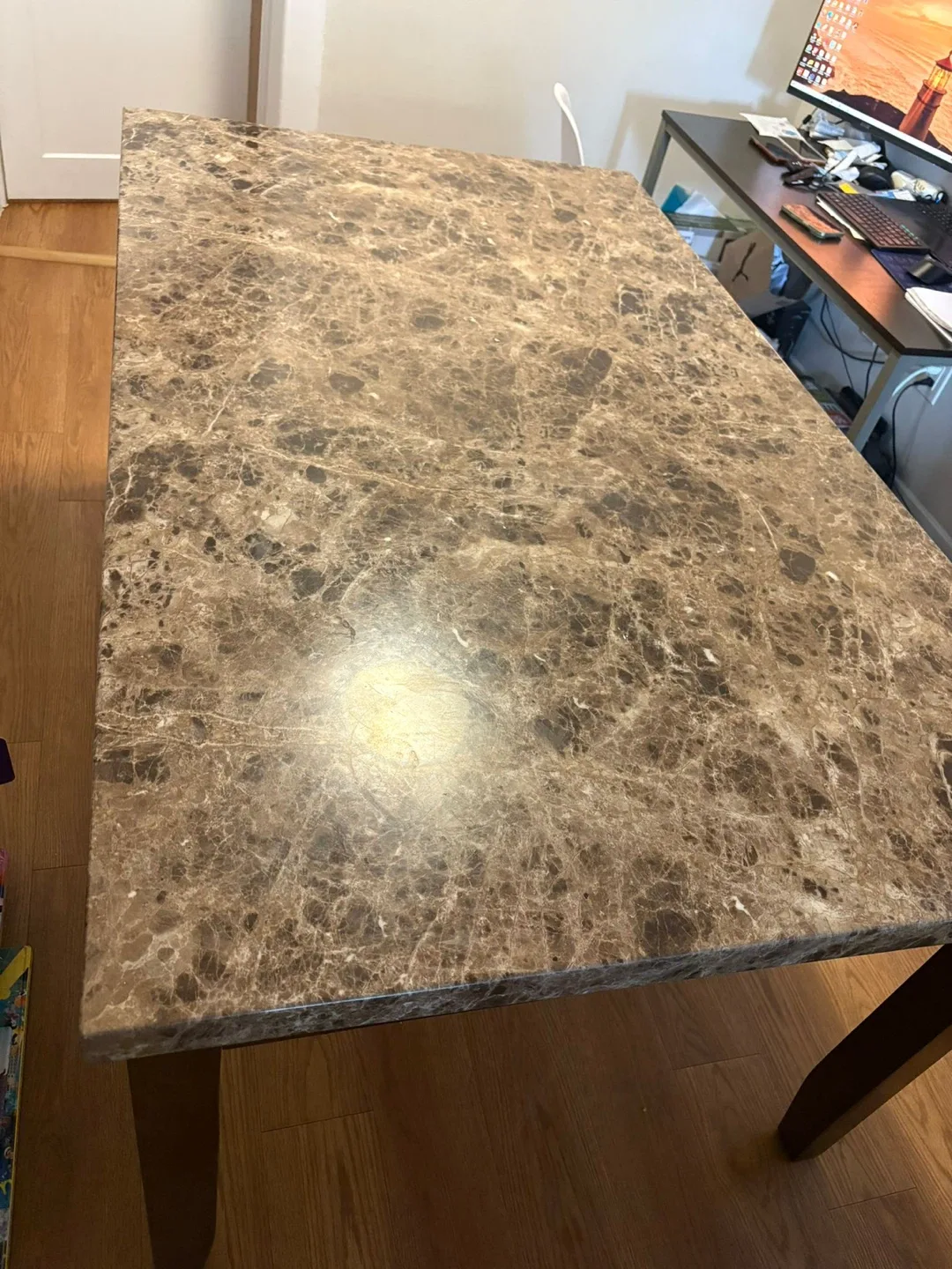 Marble Top Dining Table with 4 Chairs