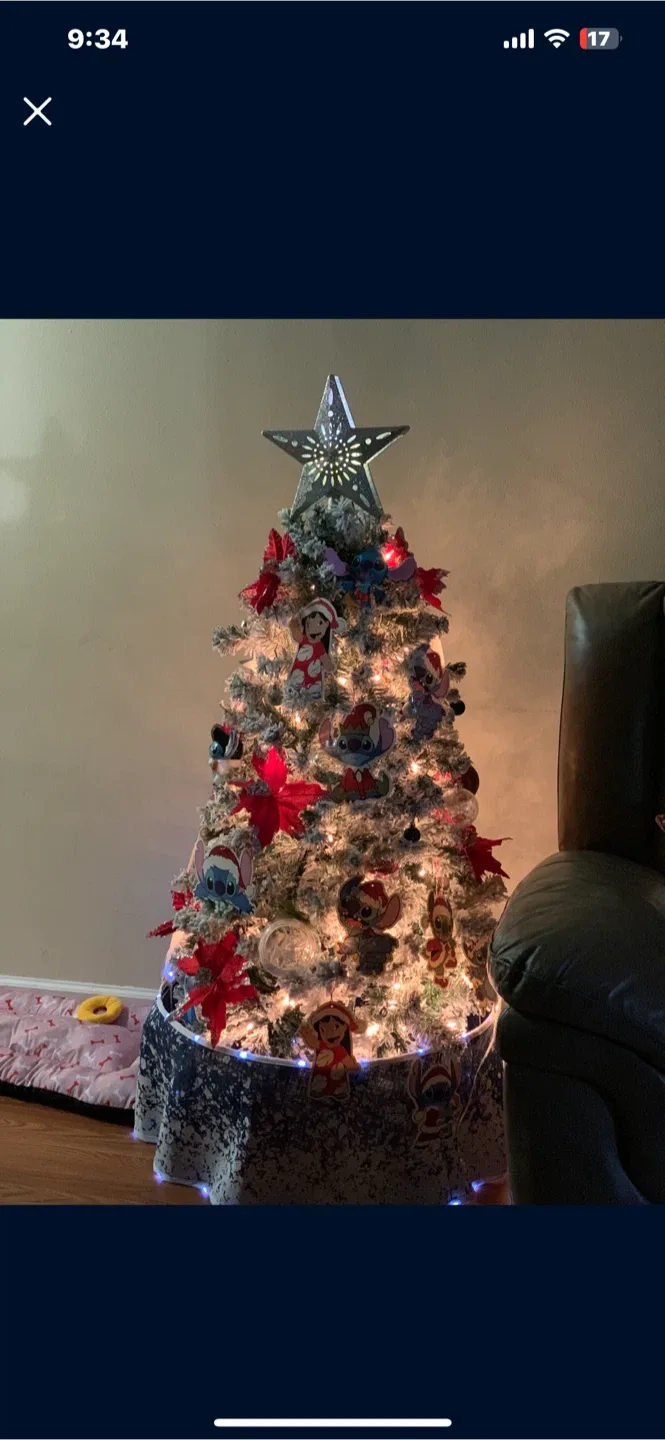 Christmas Tree with Stitch Ornaments