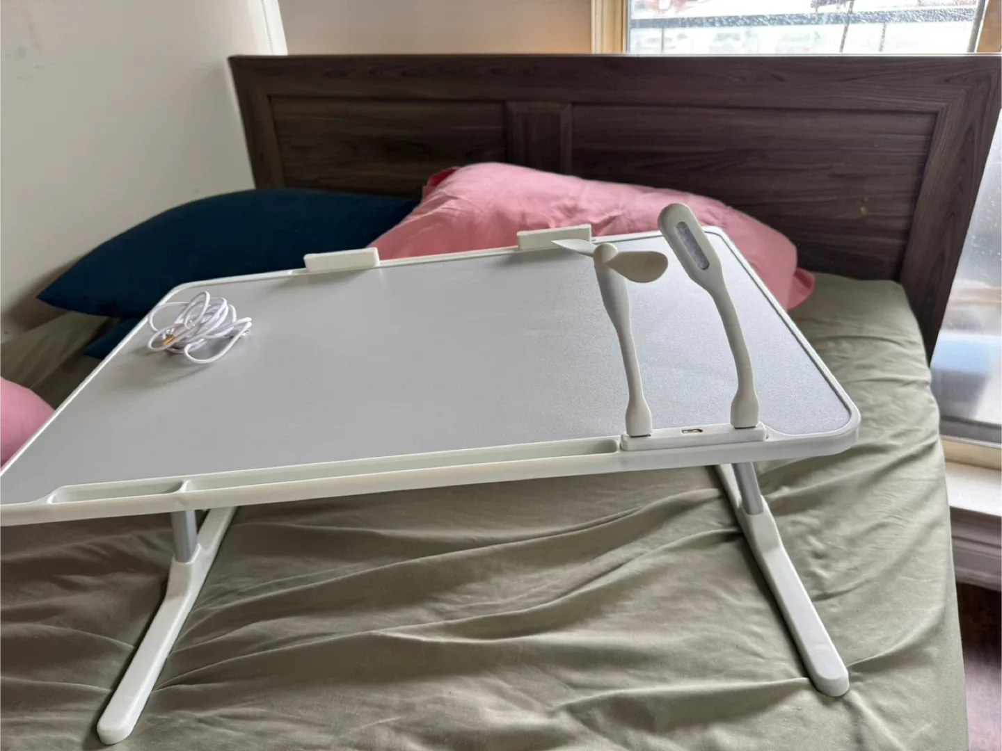 Portable Laptop Desk with Fan & Light