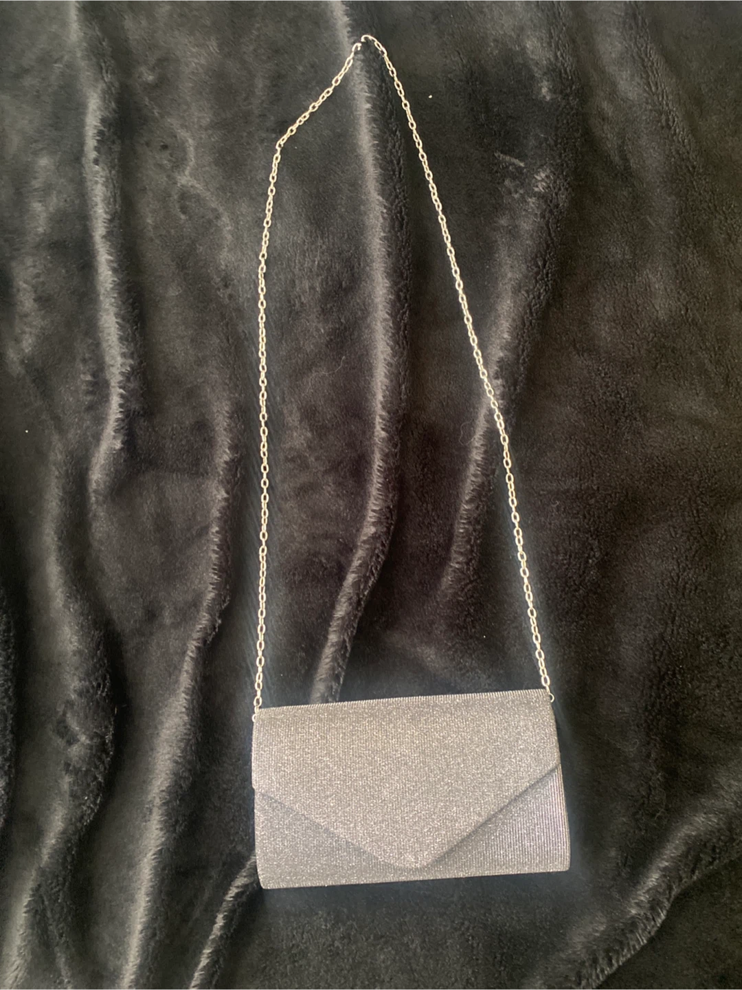 Silver Glitter Clutch Purse with Chain - photo 2