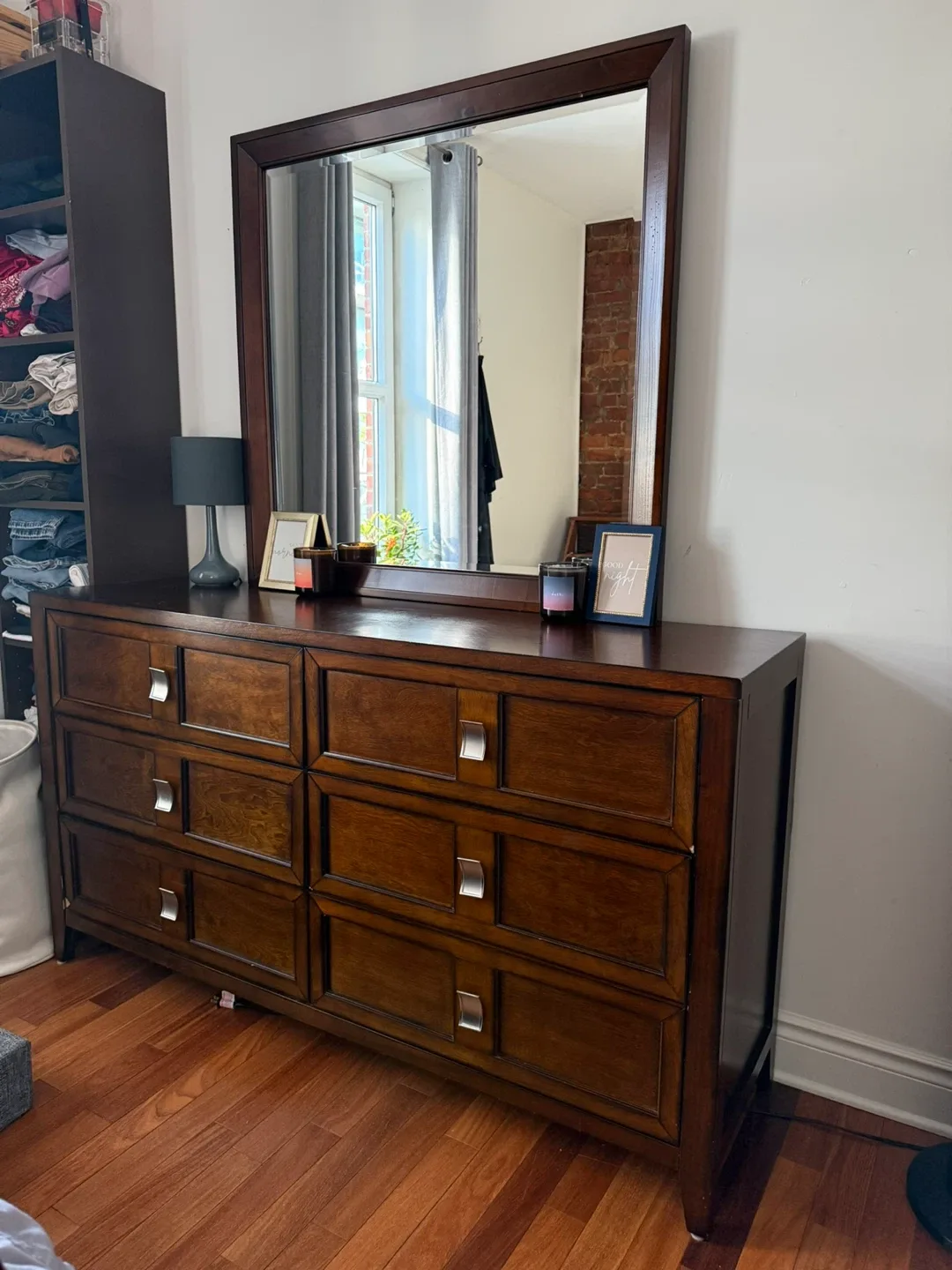 Wooden Dresser with Mirror