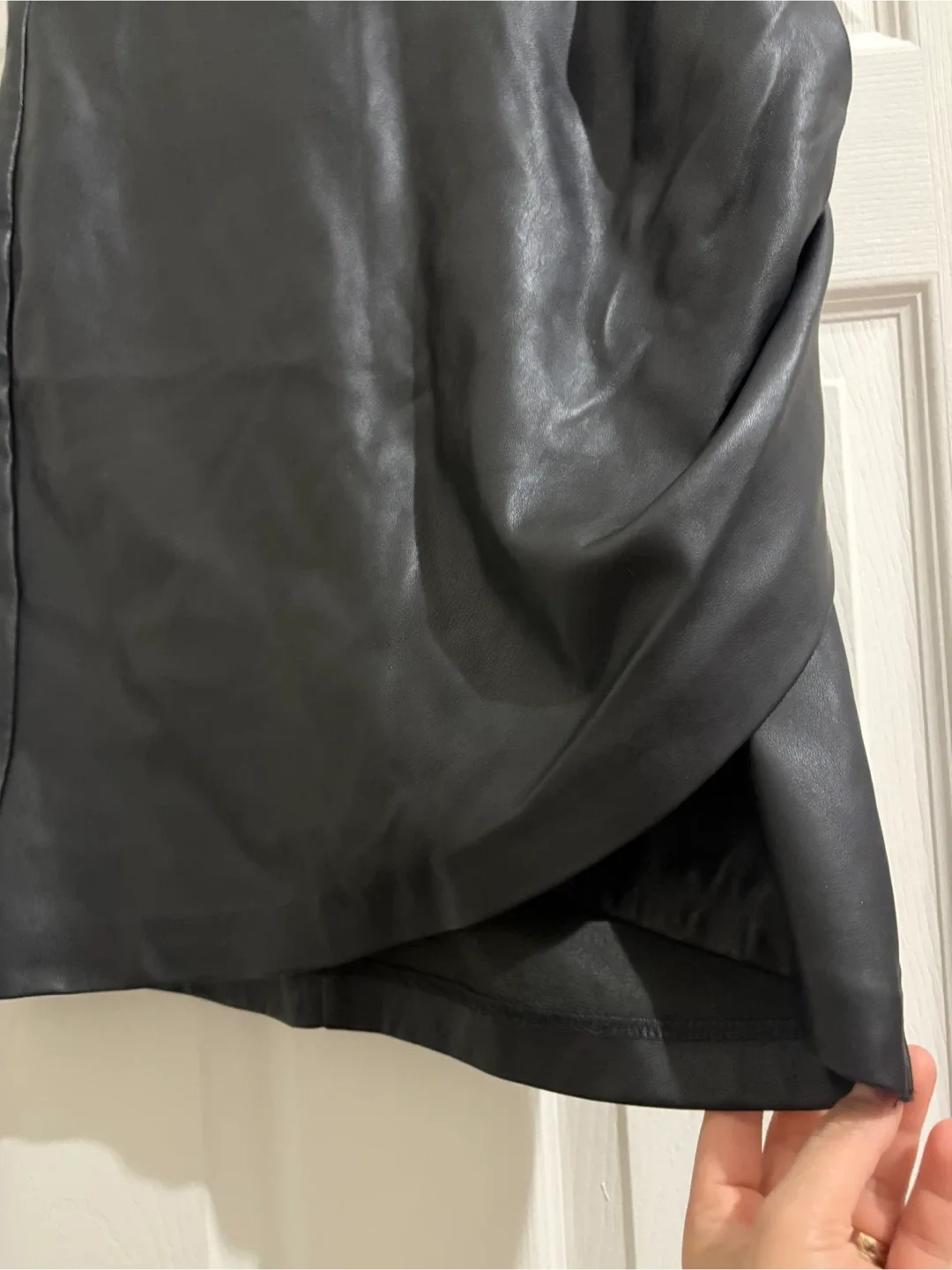 Dynamite Black Faux Leather Mini Skirt - Size P/S image indicator(5)