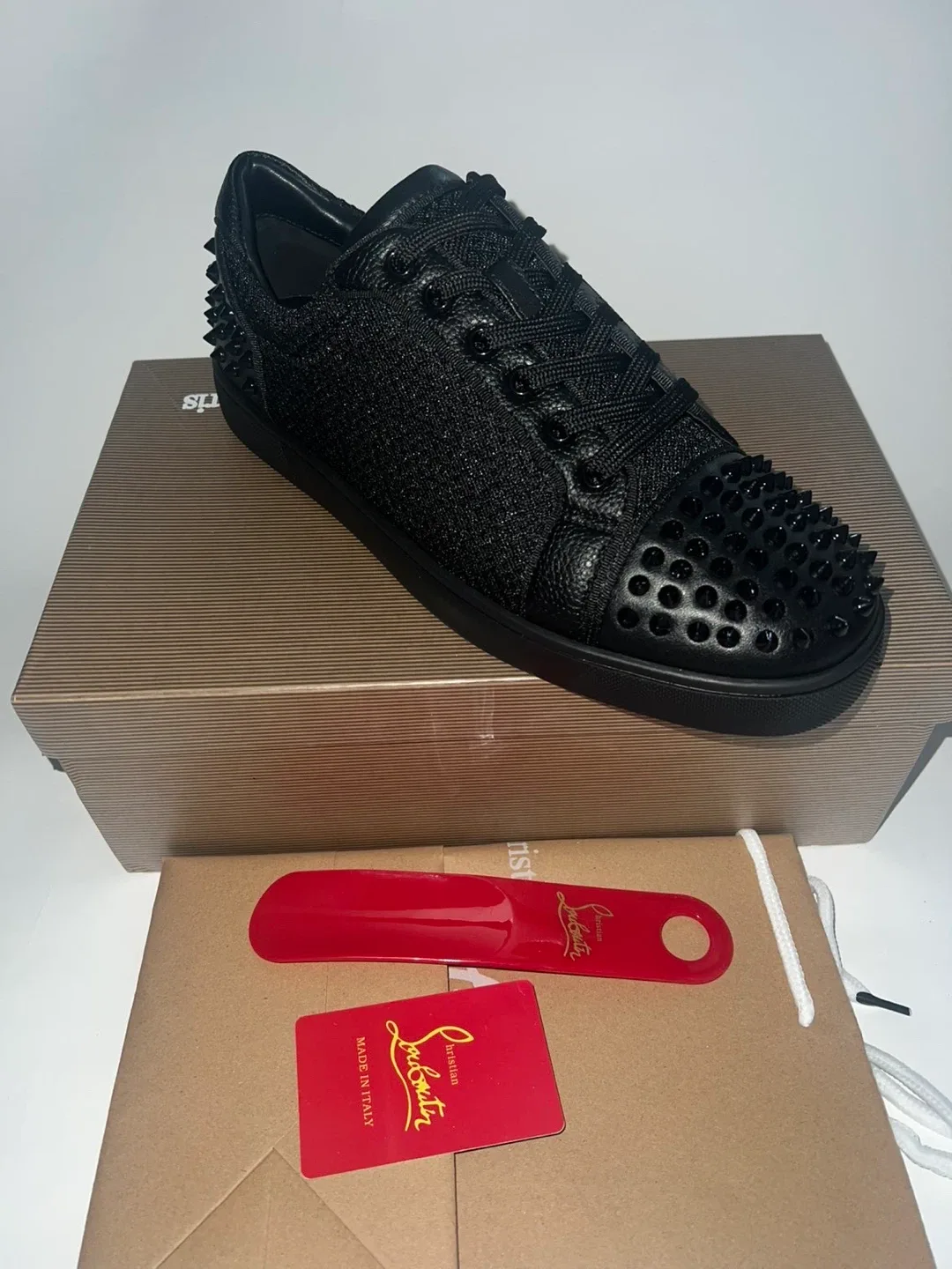 Christian Louboutin Black Spike Sneakers