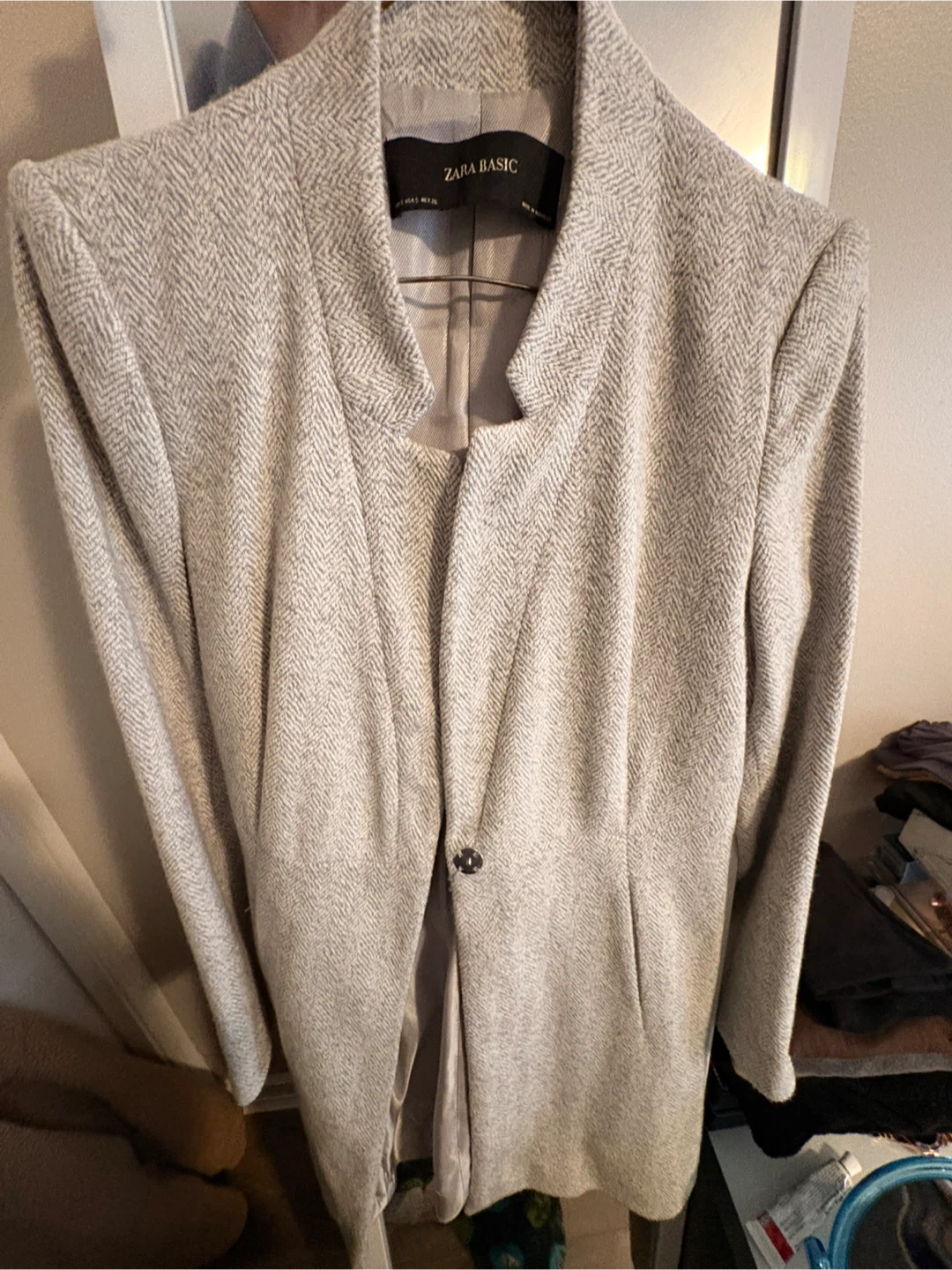 Zara Basic Grey Coat - Size S - photo 3
