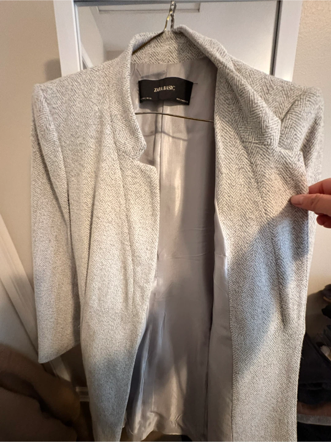 Zara Basic Grey Coat - Size S - photo 2