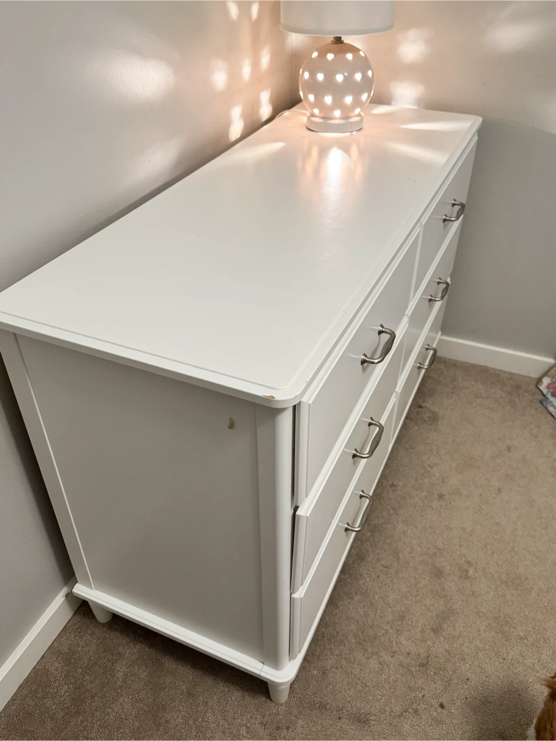 White 6-Drawer Dresser & White Toddler Bed Frame - photo 3