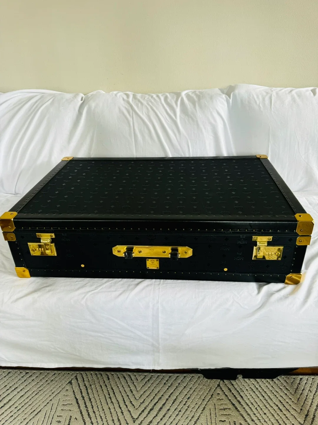 Vintage 1980s MCM Black Trunk by Michael Cromer
