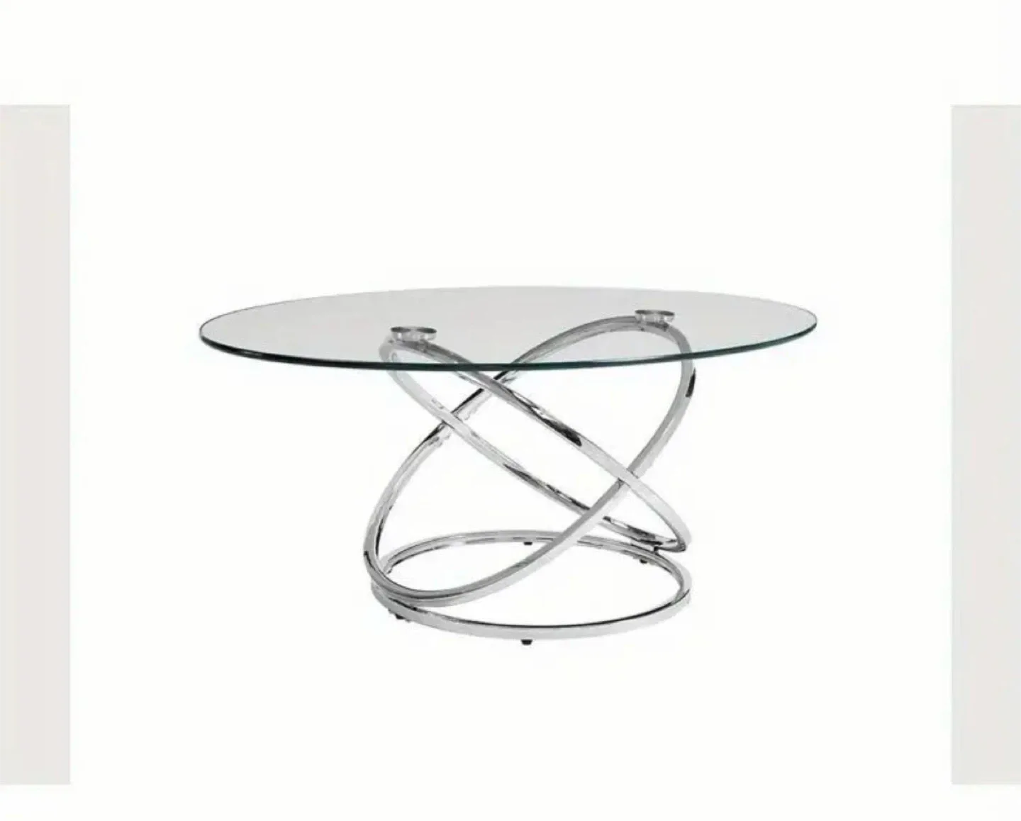 Glass Top End Table with Chrome Base image indicator(5)