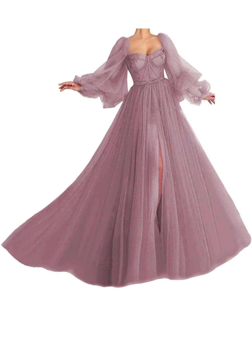 Mauve Tulle Corset Gown