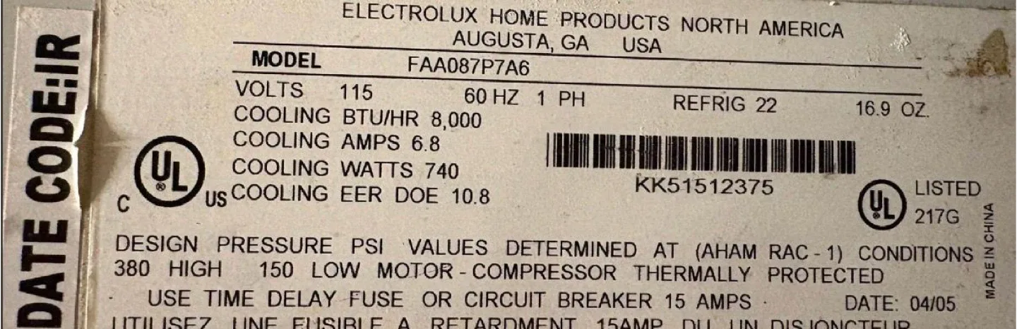 Frigidaire Window Air Conditioner FAA087P7A6