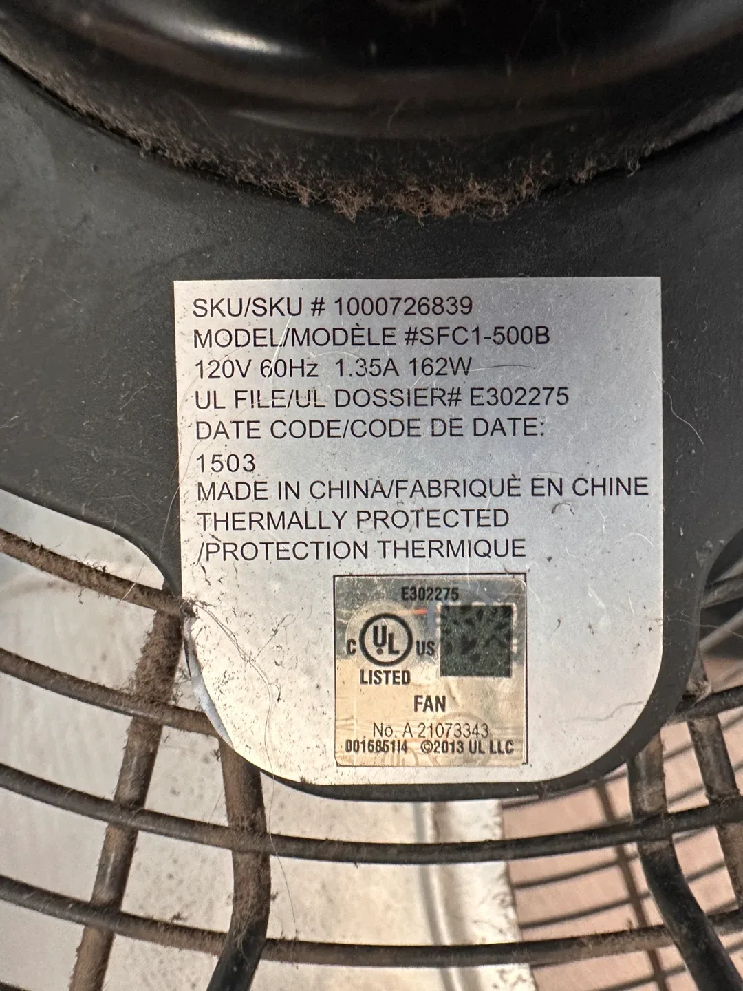 SFC1-500B Black Floor Fan image indicator(3)