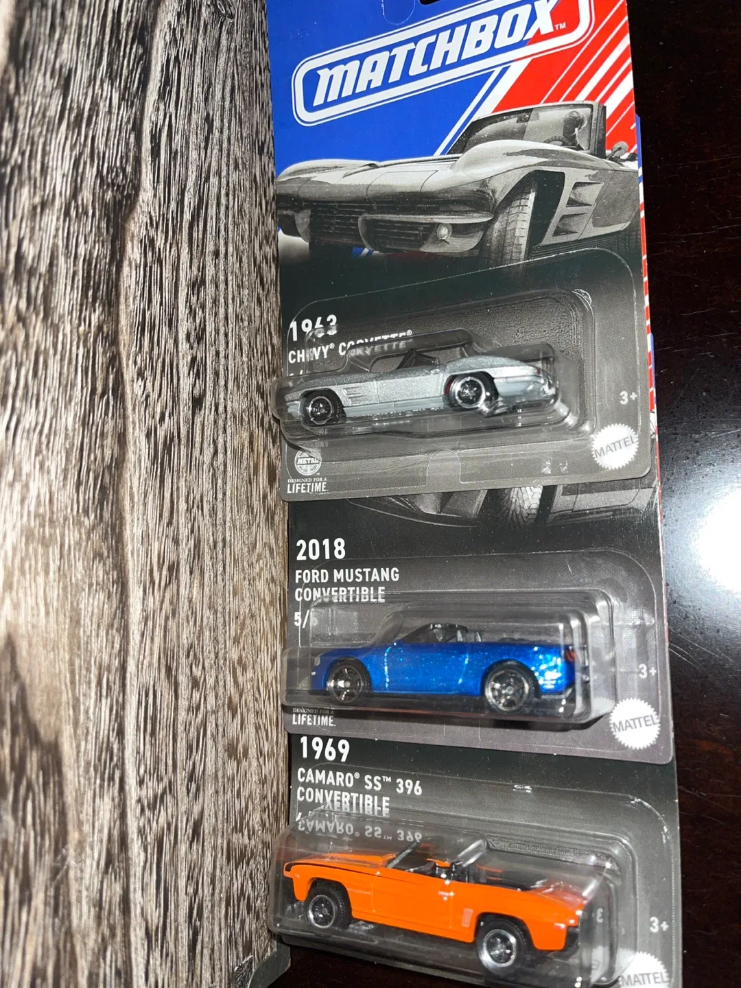 Matchbox 3-Pack: '63 Corvette, '18 Mustang, '69 Camaro
