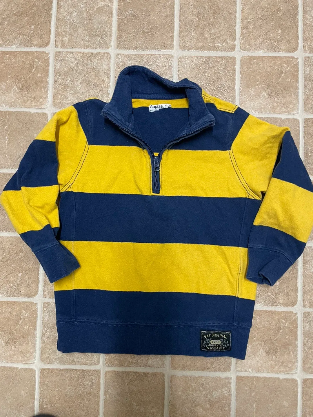 Gap Kids 2T Yellow/Blue Striped Pullover
