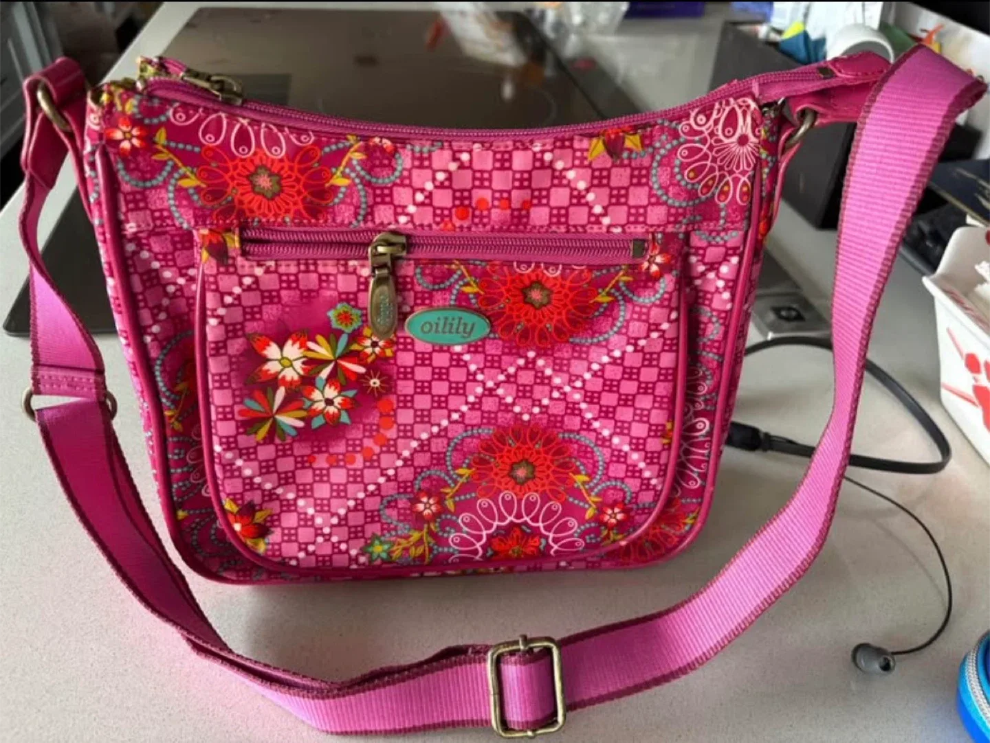 Oilily Pink Floral Shoulder Bag