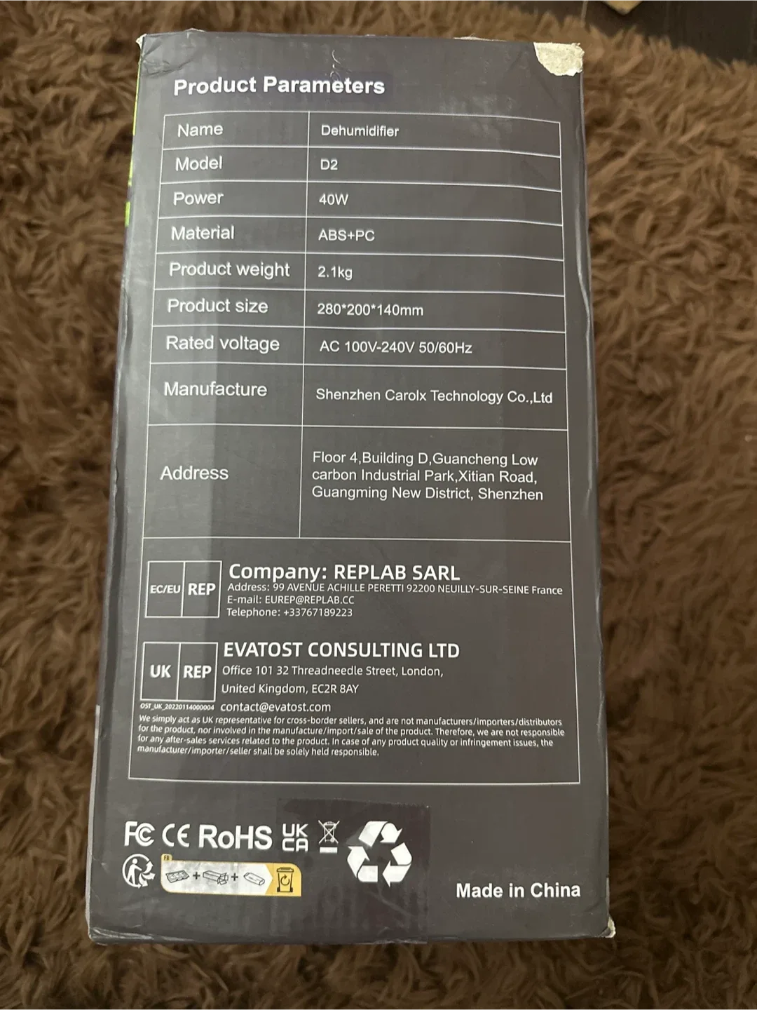 Dehumidifier D2 - New in box image indicator(5)