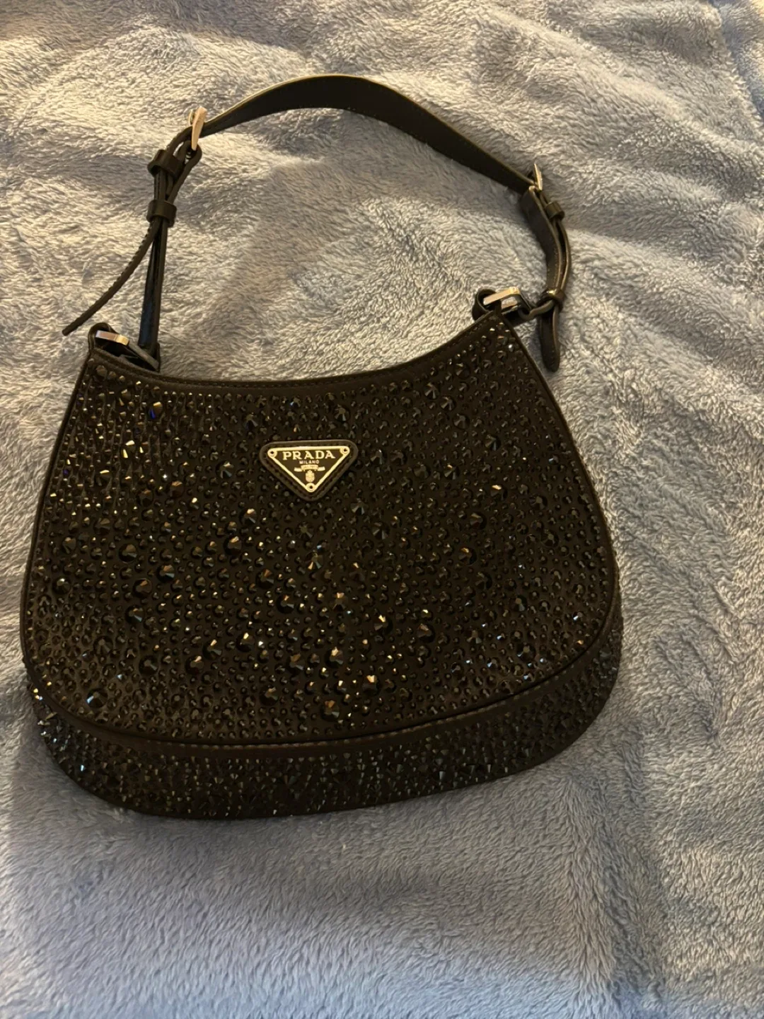 Prada Black Embellished Mini Hobo Bag image indicator(2)