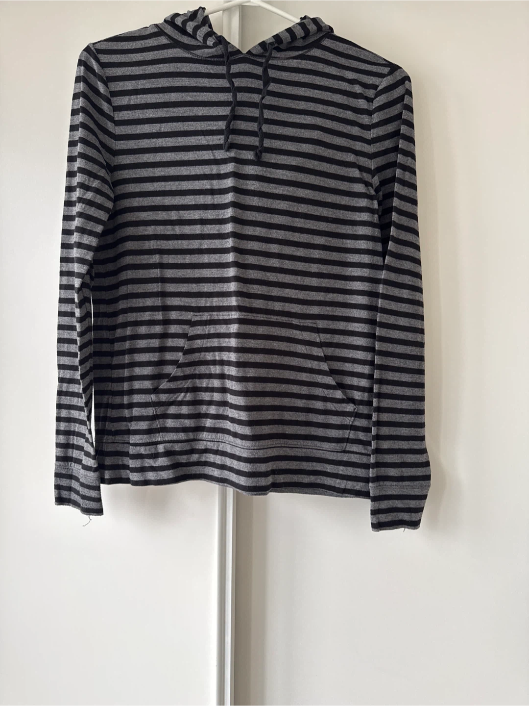 Striped Hoodie - Black and Grey