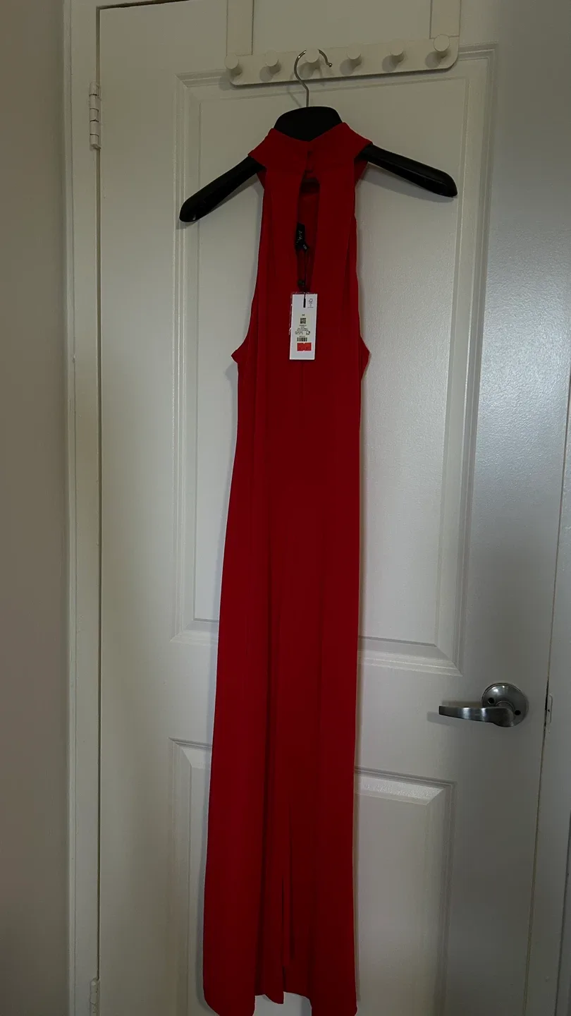 Dynamite Halter Bodycon Maxi Dress - Red