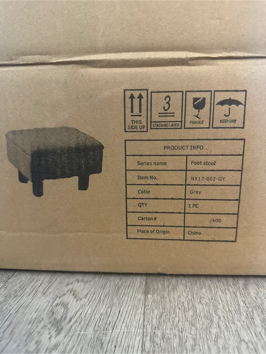 Foot Stool Ottoman - Dark Grey image indicator(7)