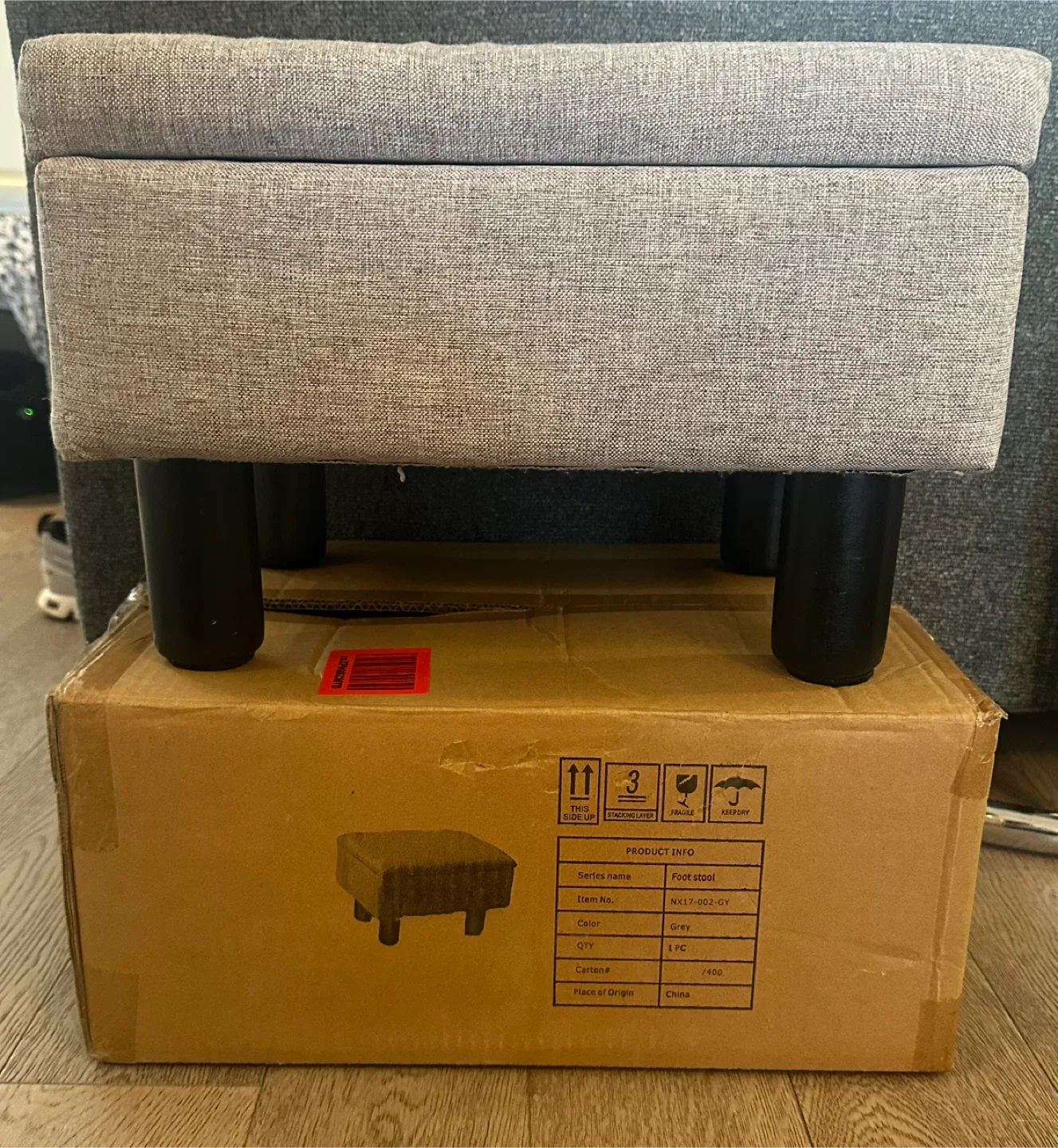 Foot Stool Ottoman - Dark Grey image indicator(8)