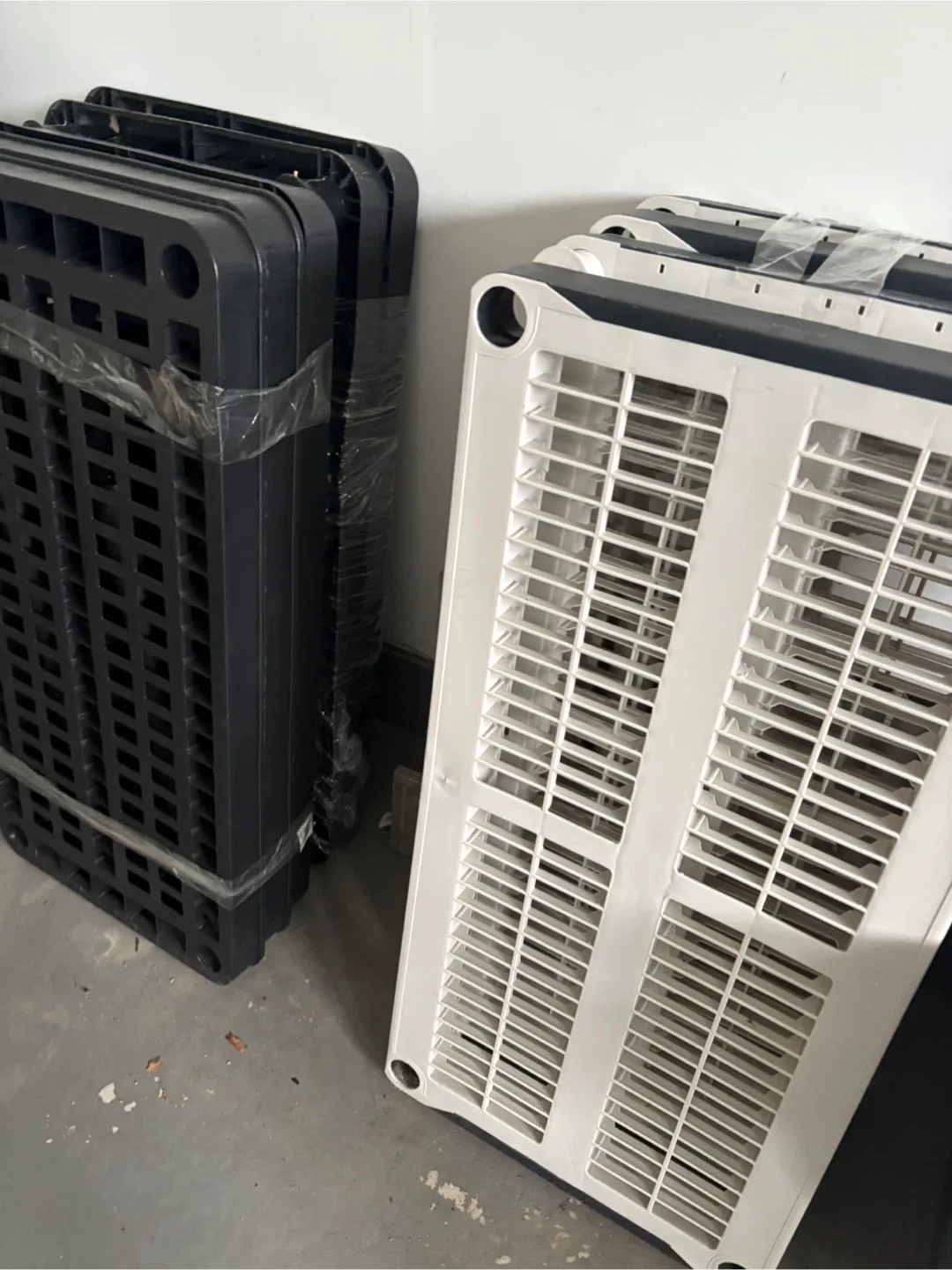 Black & White Plastic Storage Shelves