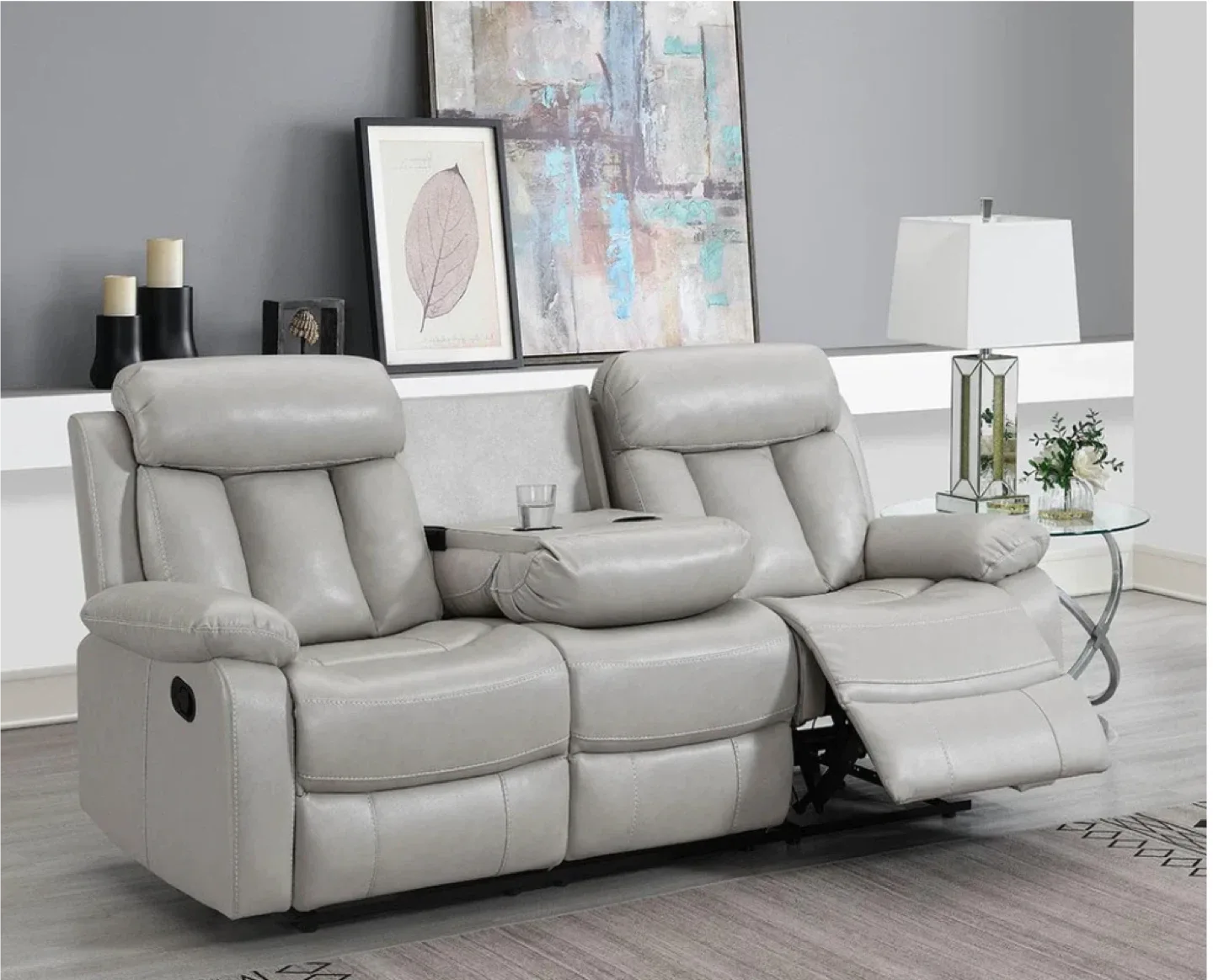 Light Grey Reclining Sofa
