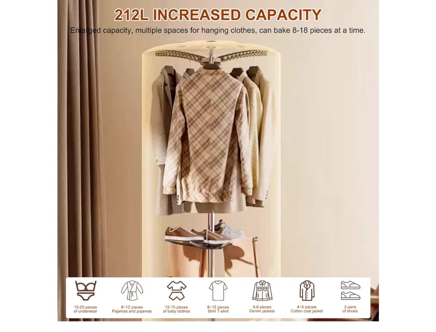 Portable Clothes Drying Rack with 212L Capacity